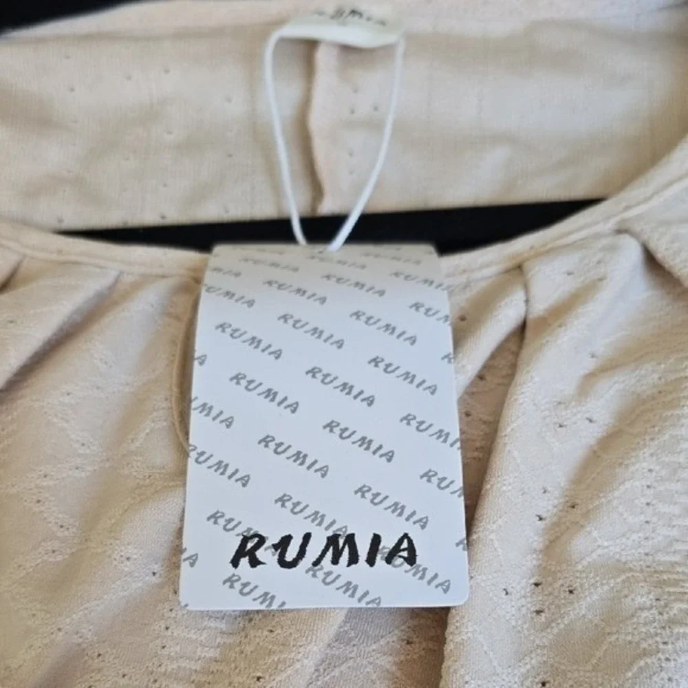 Rumia Womens Pointelle Knit Sleeveless Shift Dress Blush Pink Keyhole Neck Small